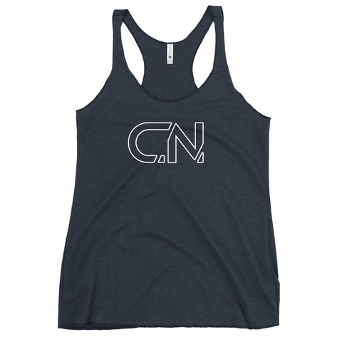 Ladies Racerback Tank Commit Nutrition Vintage Navy XS 