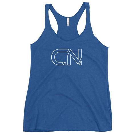Ladies Racerback Tank Commit Nutrition Vintage Royal XS 