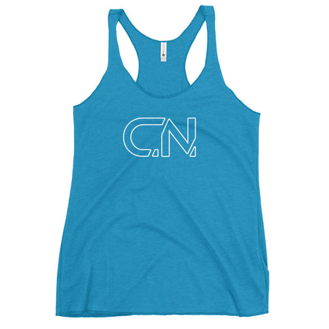 Ladies Racerback Tank Commit Nutrition Vintage Turquoise XS 